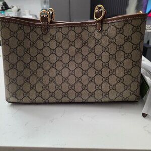 Brown monogram small tote